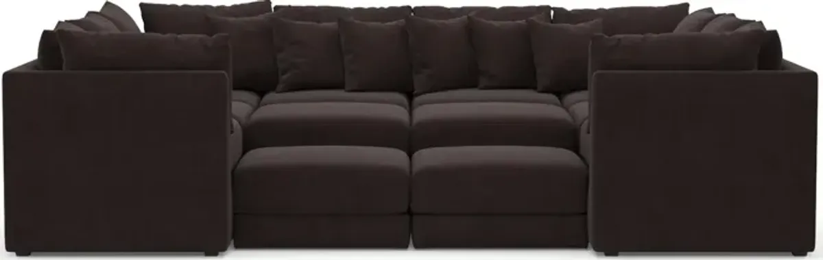 Nest Hybrid Comfort 9-Piece Pit Sectional - Merrimac Dark Brown