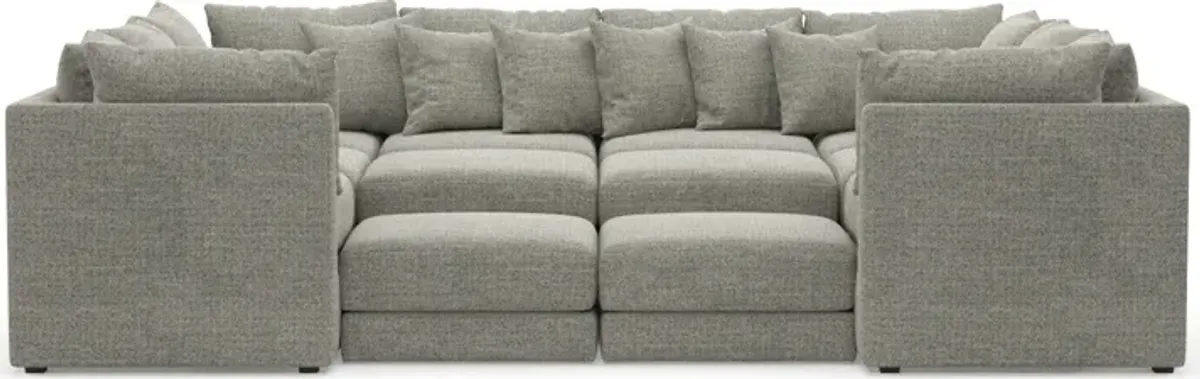 Nest 9-Piece Pit Hybrid Comfort Sectional - Pandora Pepper