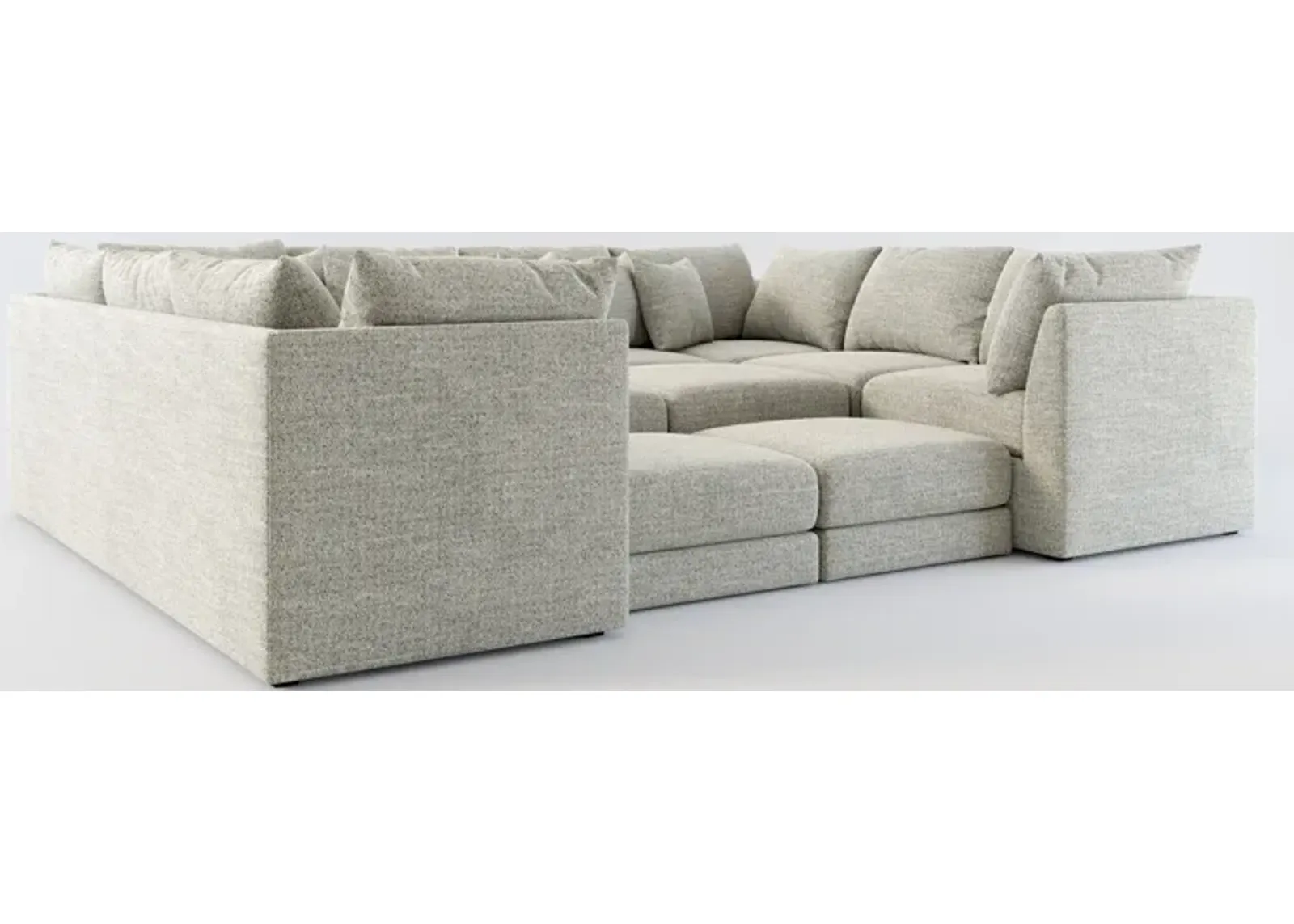 Nest 9-Piece Pit Hybrid Comfort Sectional - Pandora Pepper