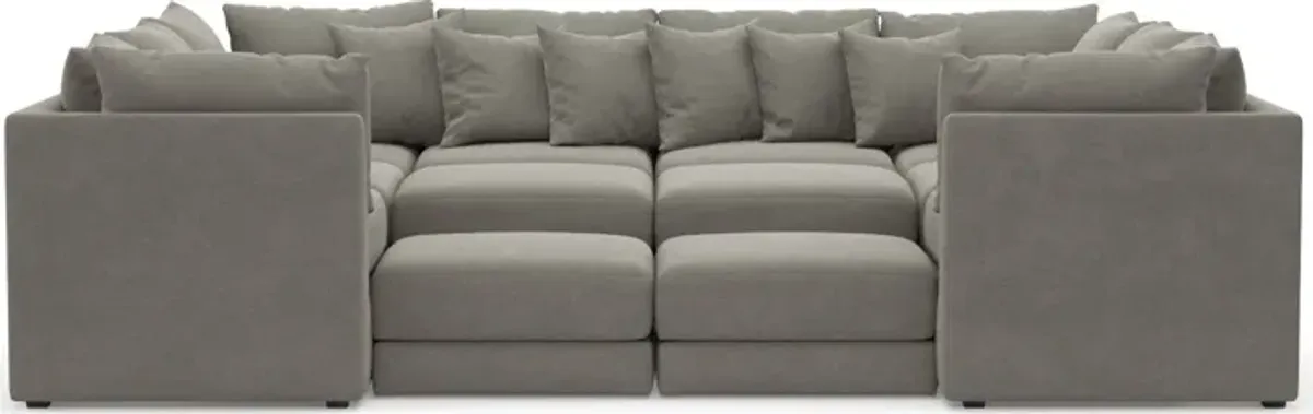 Nest Hybrid Comfort 9-Piece Pit Sectional - Abington Fog