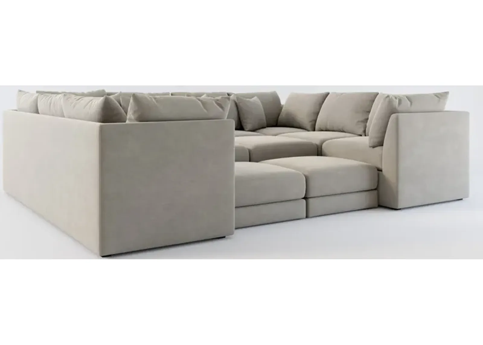 Nest Hybrid Comfort 9-Piece Pit Sectional - Abington Fog