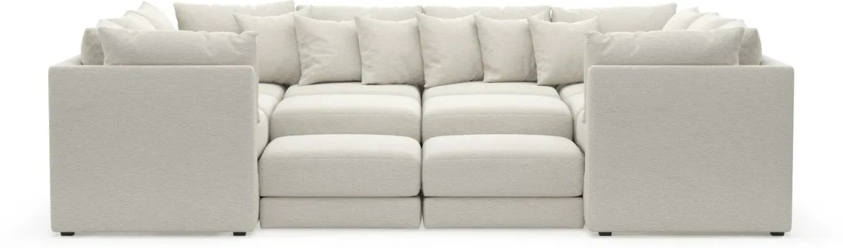 Nest Hybrid Comfort 9-Piece Pit Sectional - Living Large White