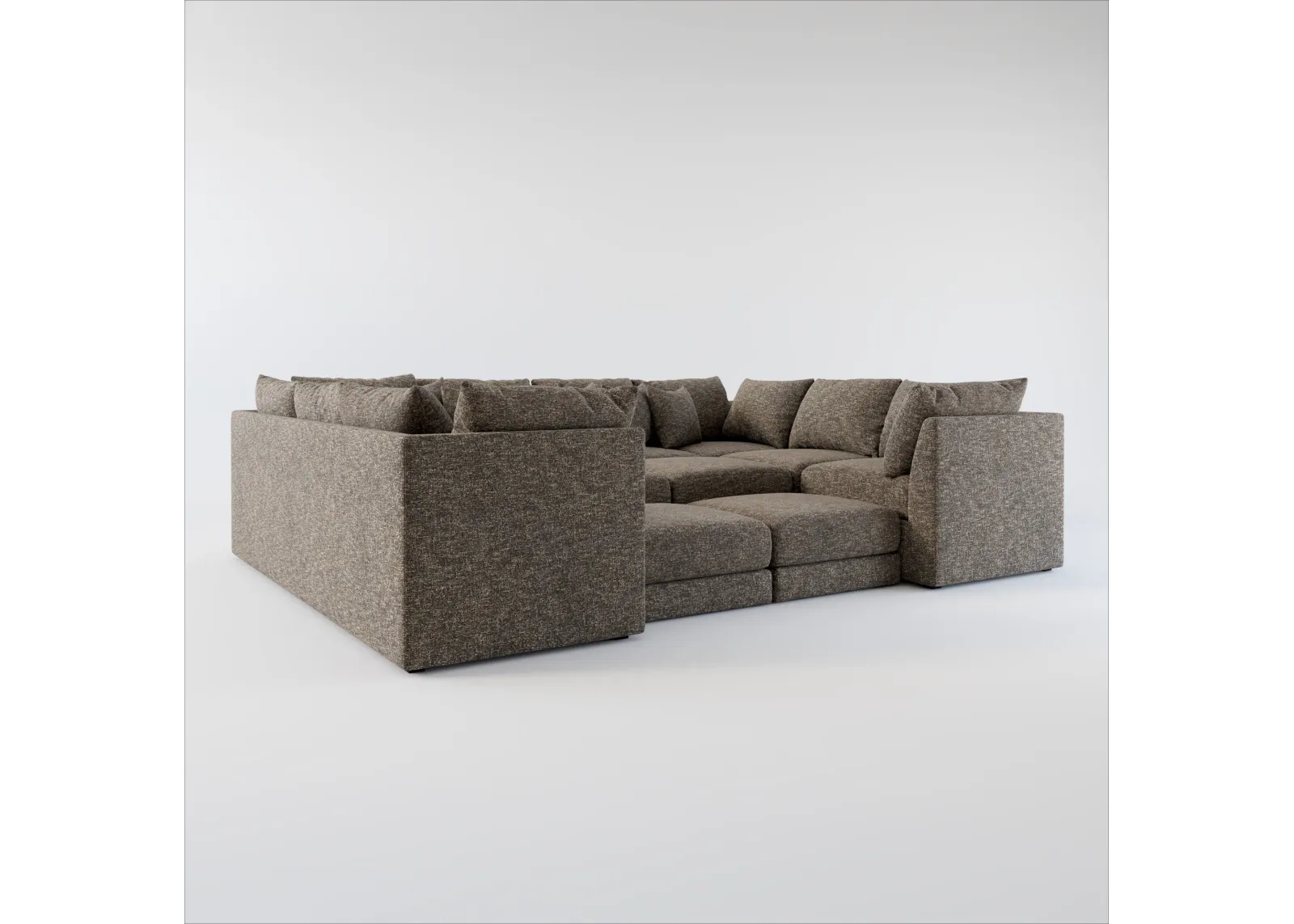 Nest Hybrid Comfort 9-Piece Pit Sectional - M Walnut