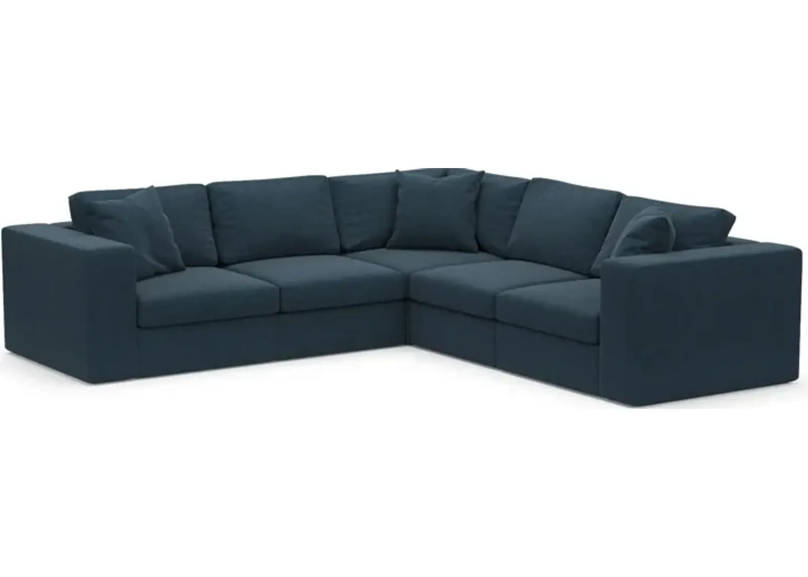 Collin Foam Comfort Eco Performance Fabric 5-Piece Sectional - Broderick Indigo