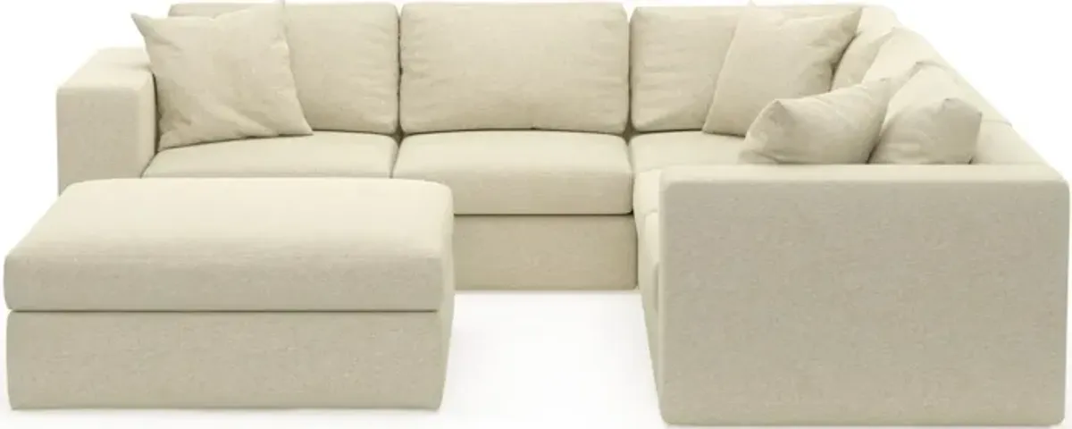 Collin Hybrid Comfort Eco Performance Fabric 5-Piece Sectional w/ Ottoman - Bridger Shell