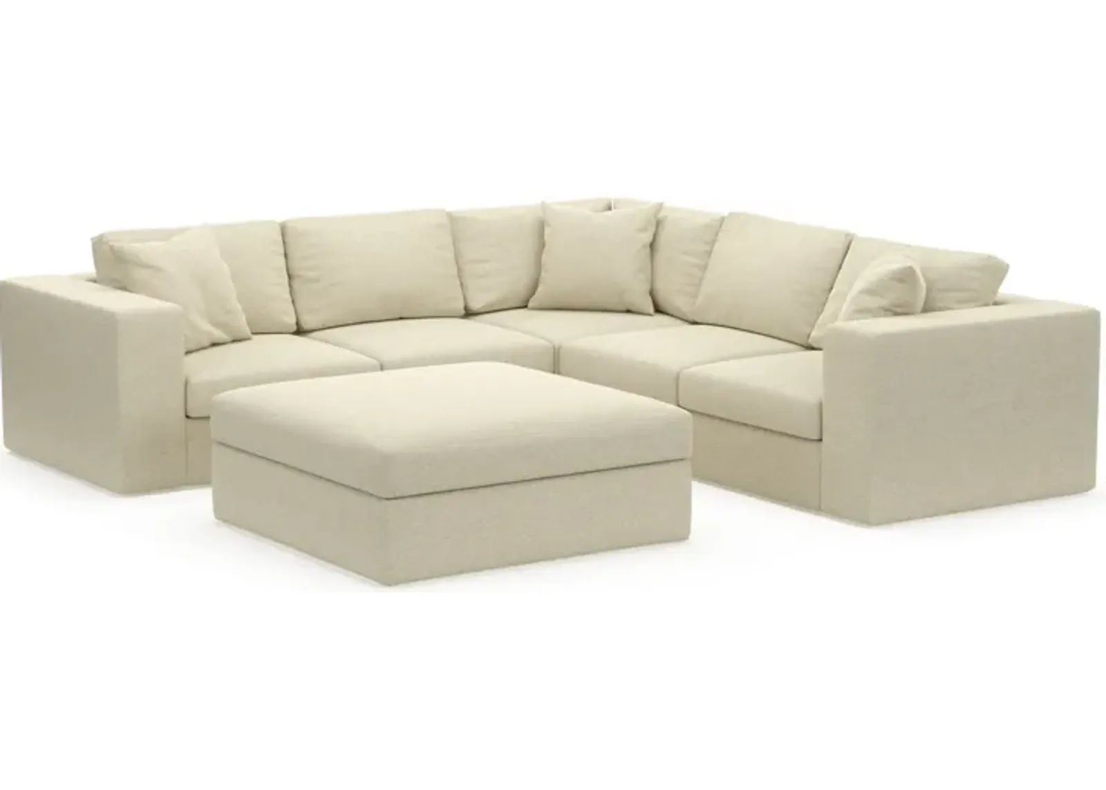 Collin Hybrid Comfort Eco Performance Fabric 5-Piece Sectional w/ Ottoman - Bridger Shell