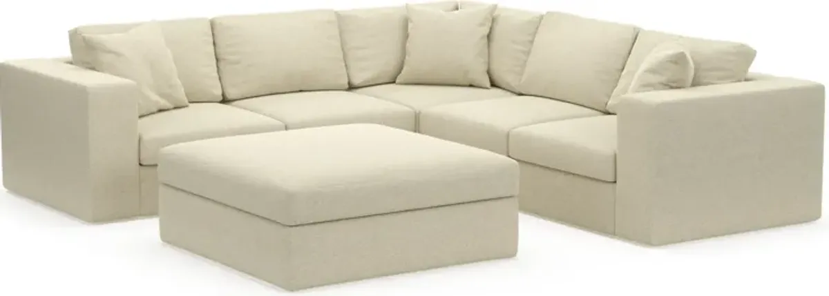 Collin Hybrid Comfort Eco Performance Fabric 5-Piece Sectional w/ Ottoman - Bridger Shell