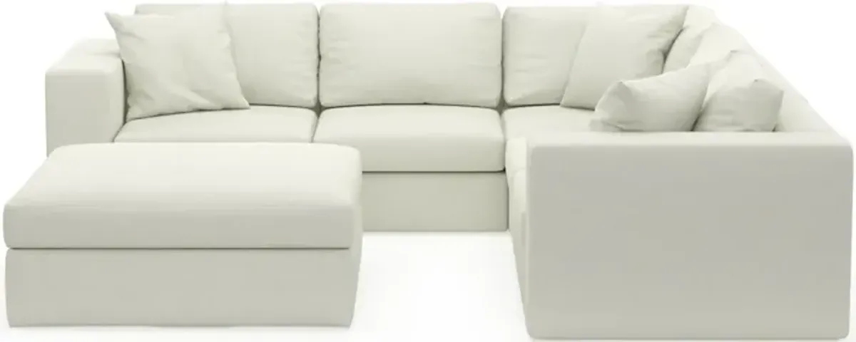 Collin Foam Comfort Eco Performance Fabric 5-Piece Sectional w/ Ottoman - Liv Arctic