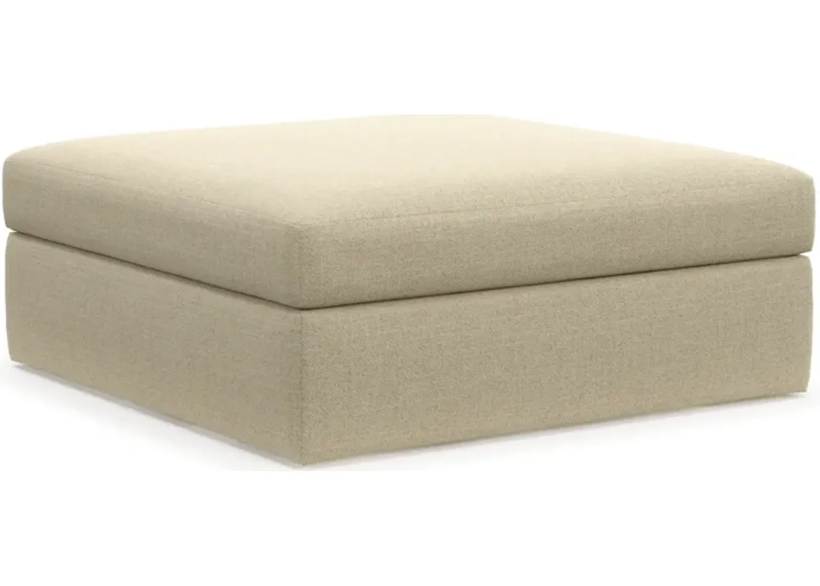 Collin Hybrid Comfort Eco Performance Fabric Ottoman - Broderick Sand