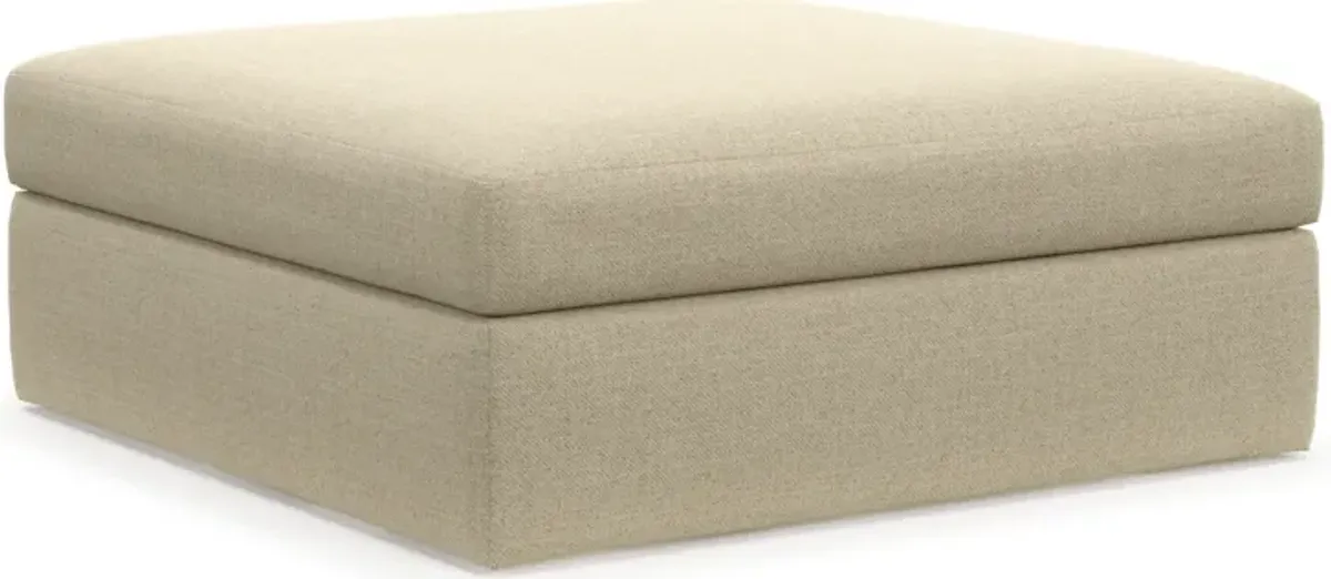 Collin Hybrid Comfort Eco Performance Fabric Ottoman - Broderick Sand