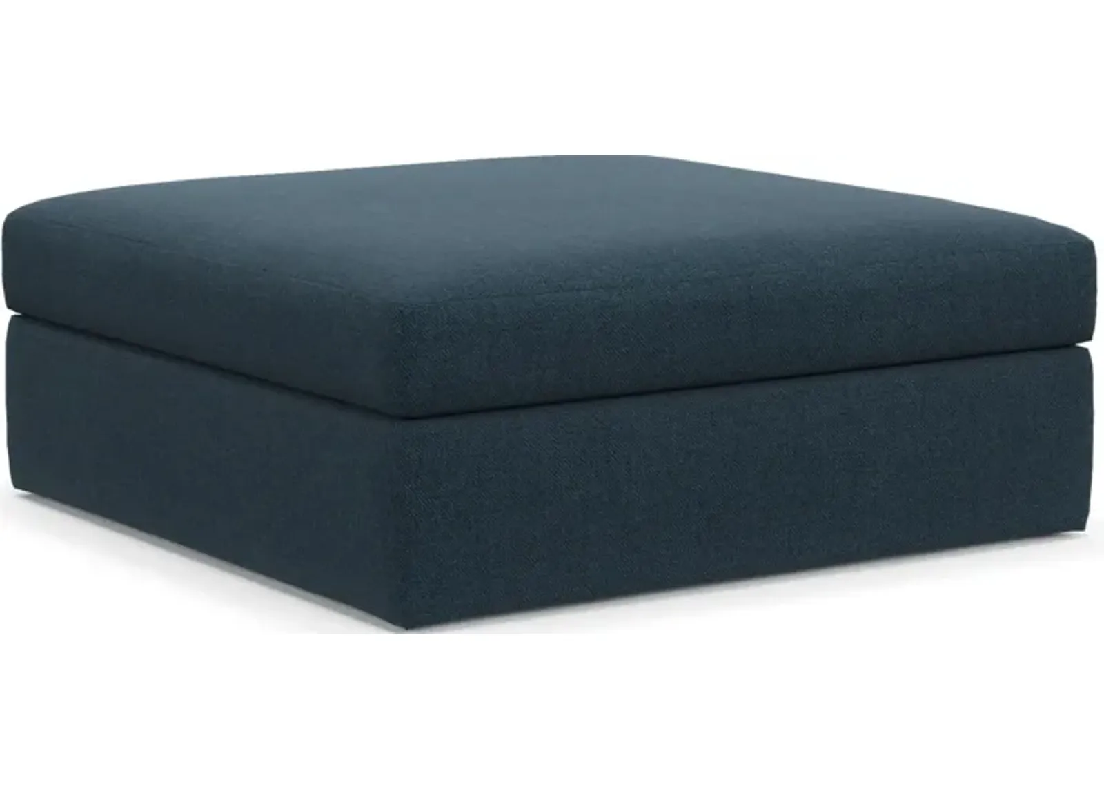 Collin Hybrid Comfort Eco Performance Fabric Ottoman - Broderick Indigo