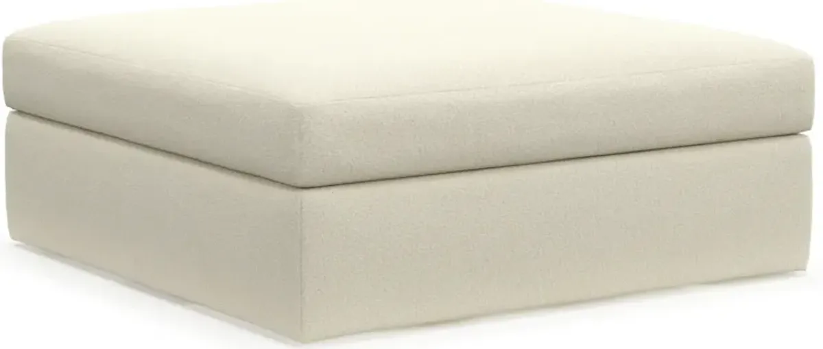 Collin Hybrid Comfort Eco Performance Fabric Ottoman - Fincher Ivory