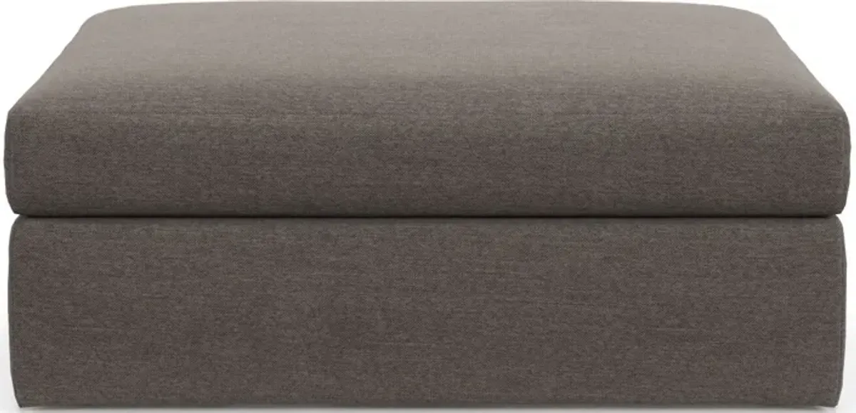 Collin Hybrid Comfort Eco Performance Fabric Ottoman - Presidio Steel