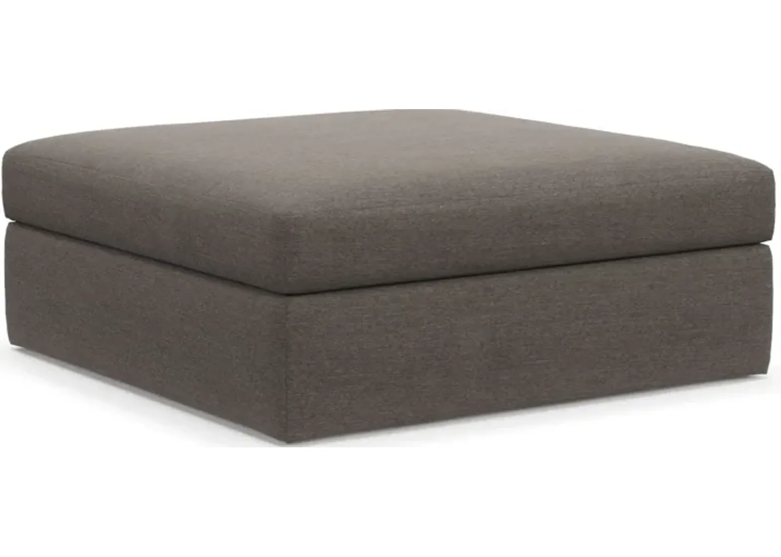 Collin Hybrid Comfort Eco Performance Fabric Ottoman - Presidio Steel