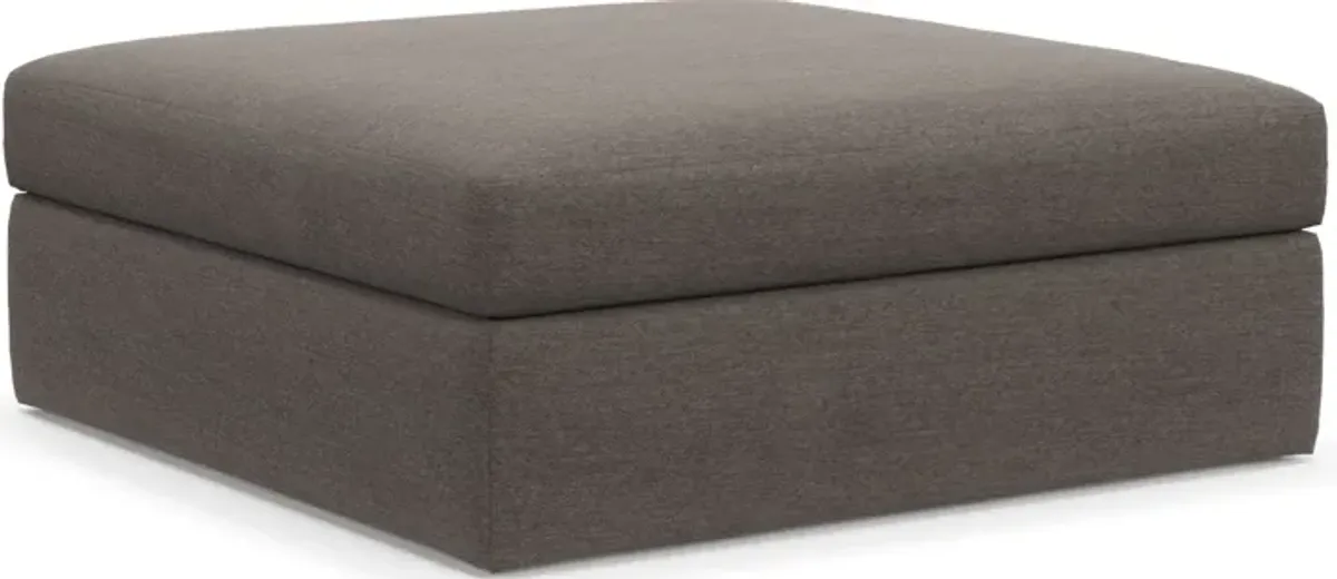 Collin Hybrid Comfort Eco Performance Fabric Ottoman - Presidio Steel