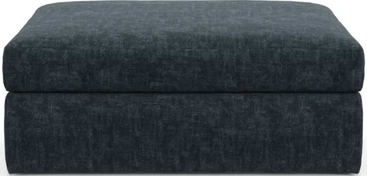 Collin Hybrid Comfort Eco Performance Fabric Ottoman - Argo Navy