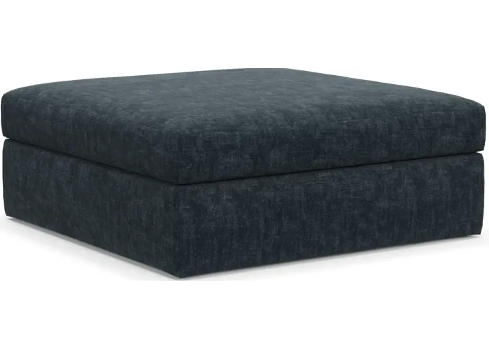 Collin Hybrid Comfort Eco Performance Fabric Ottoman - Argo Navy