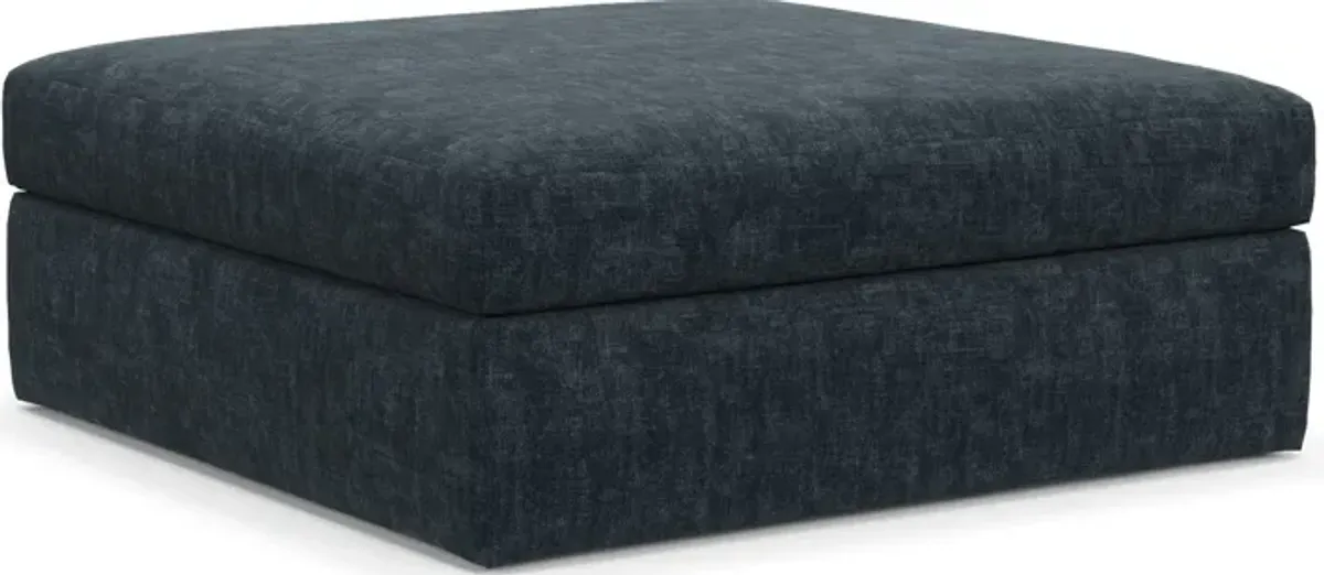 Collin Hybrid Comfort Eco Performance Fabric Ottoman - Argo Navy