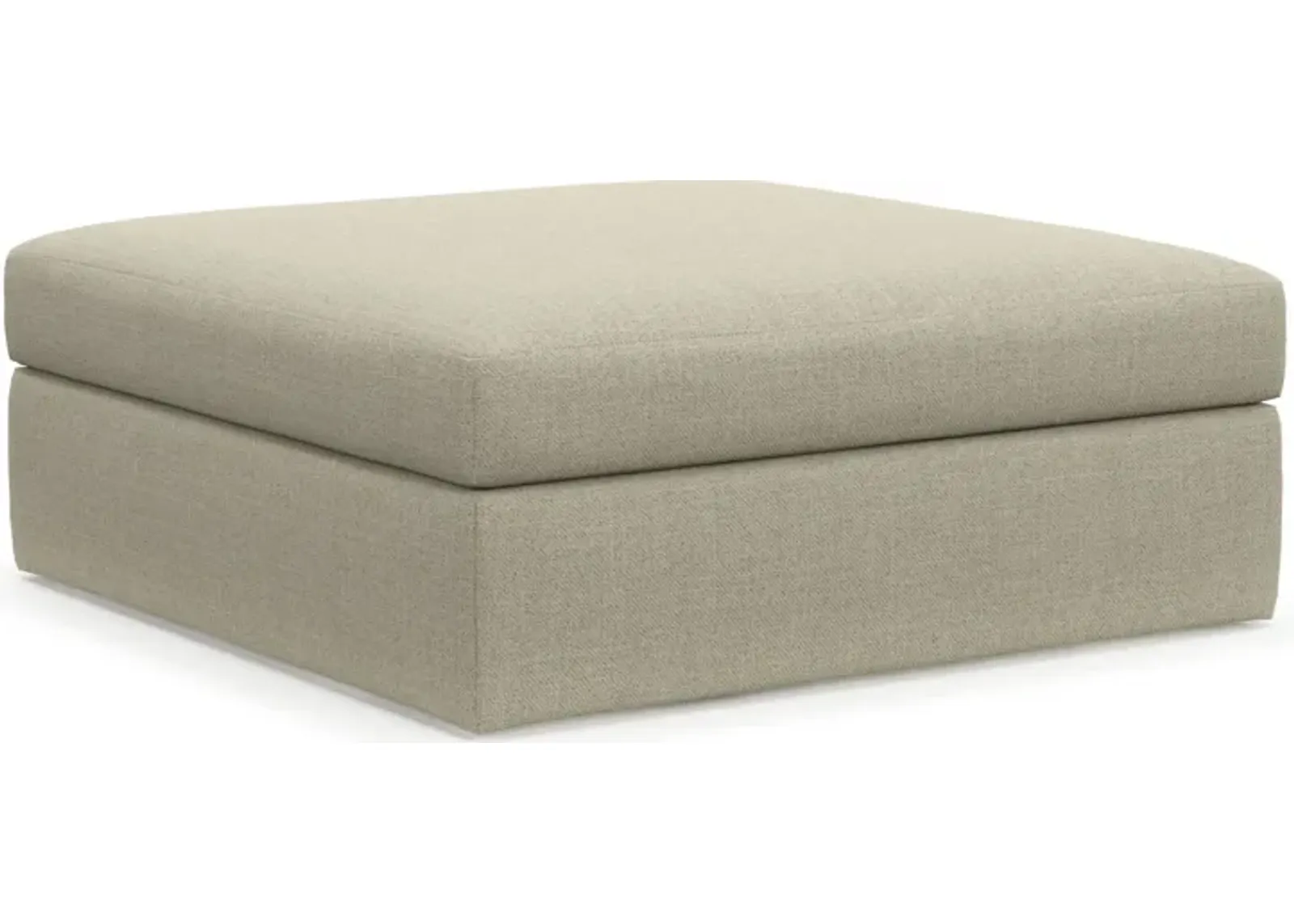 Collin Foam Comfort Eco Performance Fabric Ottoman - Broderick Charcoal