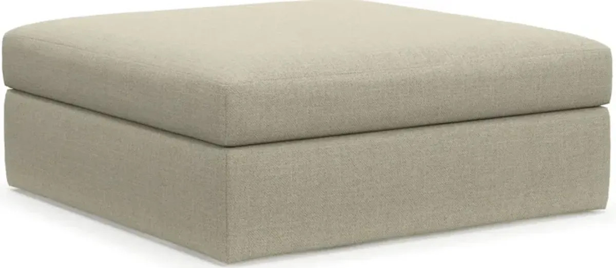 Collin Foam Comfort Eco Performance Fabric Ottoman - Broderick Charcoal