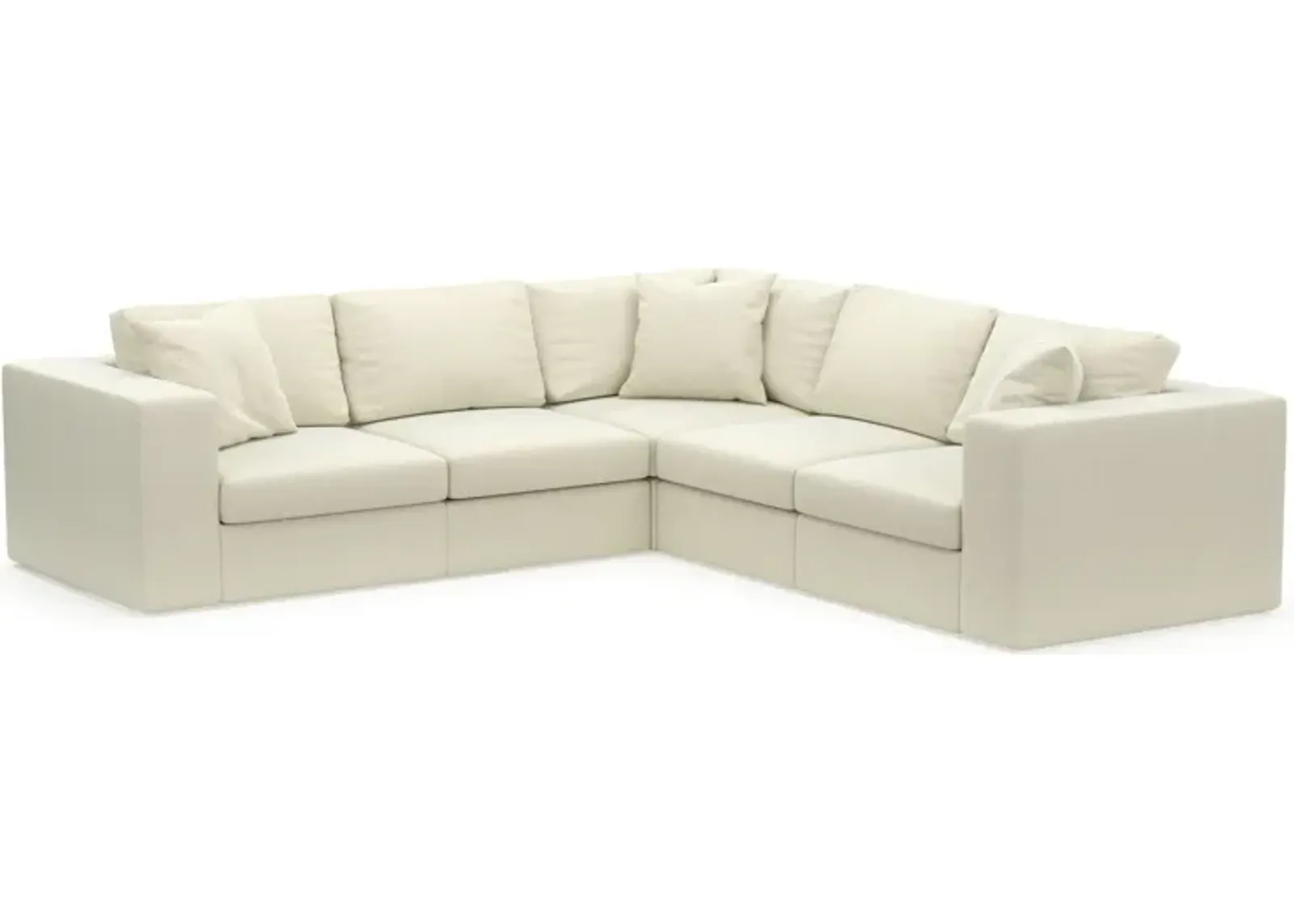 Collin Hybrid Comfort Eco Performance Fabric 5-Piece Sectional - Fincher Ivory