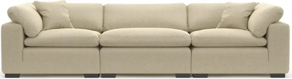 Plush Feathered Comfort Eco Performance Fabric 3-Piece Sofa - Broderick Sand