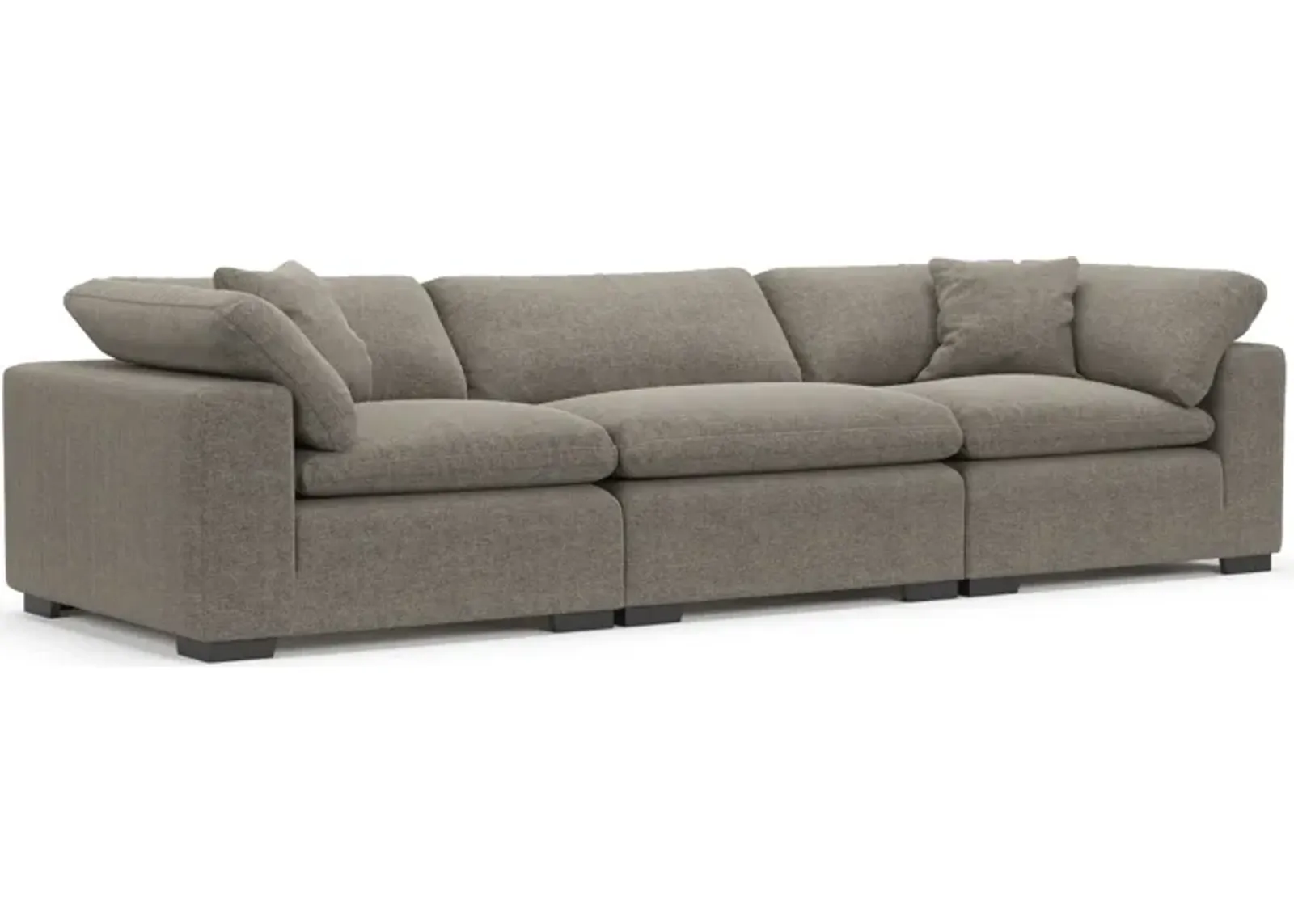 Plush Feathered Comfort Eco Performance Fabric 3-Piece Sofa - Bridger Metal