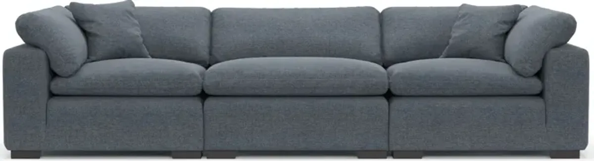 Plush Feathered Comfort Eco Performance Fabric 3-Piece Sofa - Bridger Navy