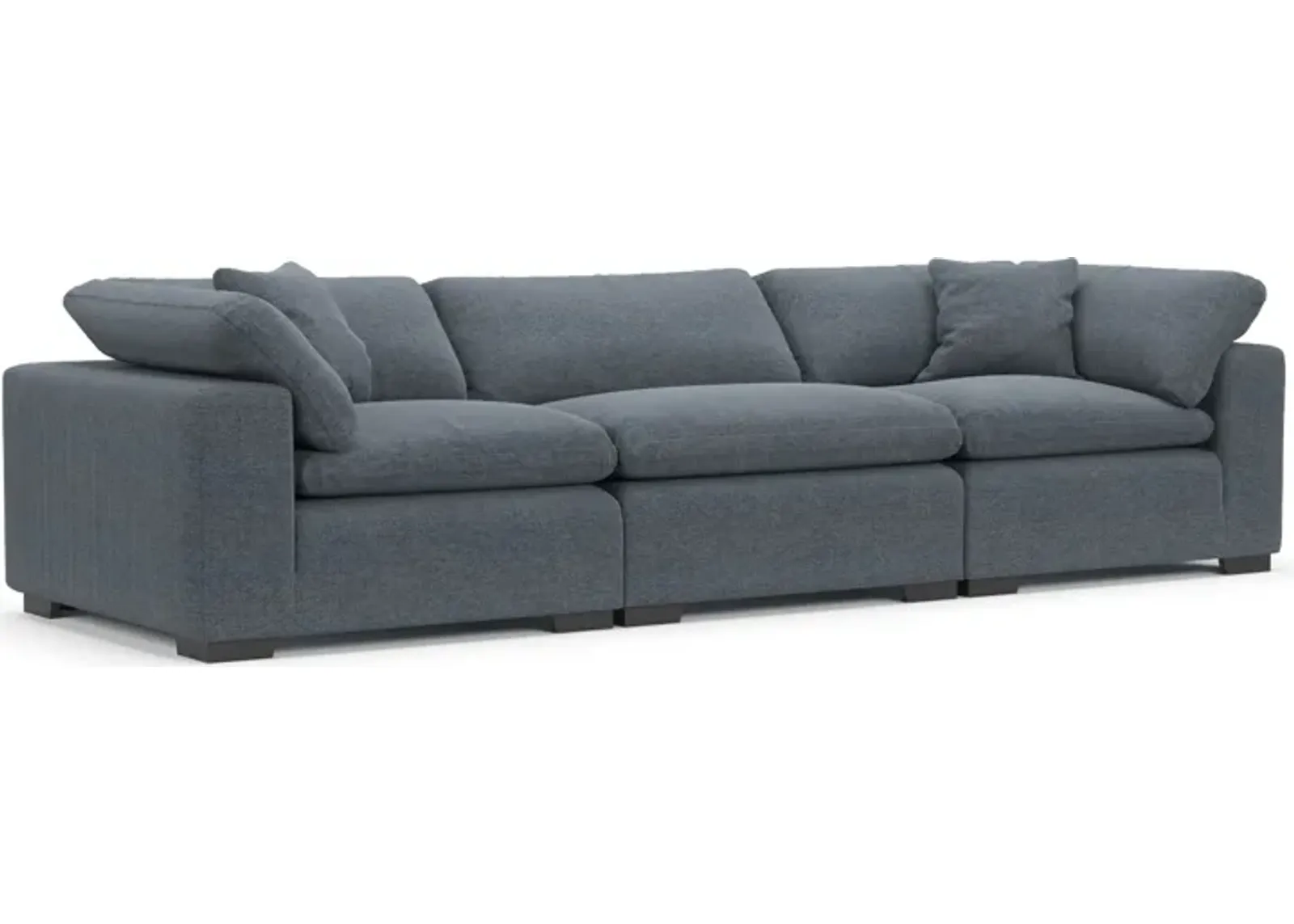 Plush Feathered Comfort Eco Performance Fabric 3-Piece Sofa - Bridger Navy