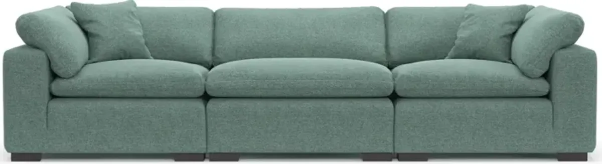 Plush Feathered Comfort Eco Performance Fabric 3-Piece Sofa - Bridger Jade