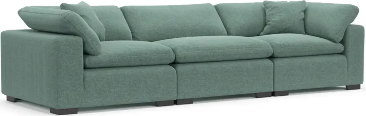 Plush Feathered Comfort Eco Performance Fabric 3-Piece Sofa - Bridger Jade