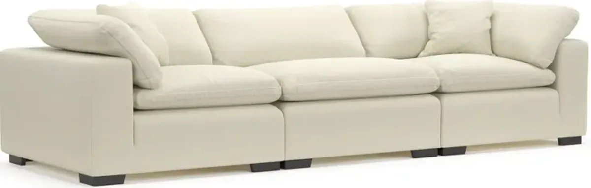 Plush Feathered Comfort Eco Performance Fabric 3-Piece Sofa - Fincher Ivory