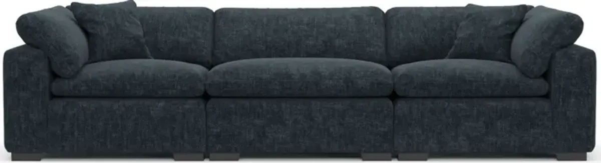 Plush Feathered Comfort Eco Performance Fabric 3-Piece Sofa - Argo Navy