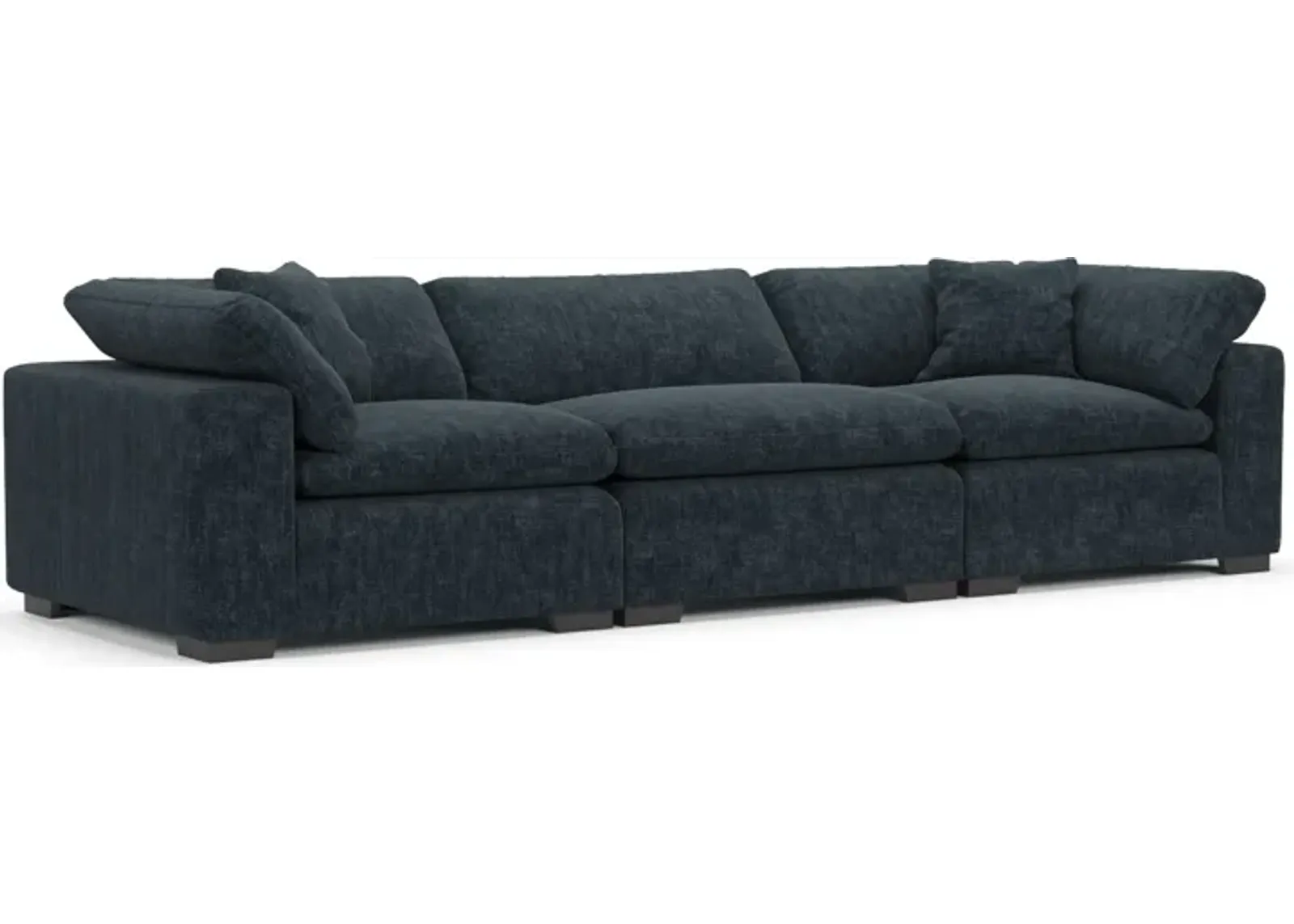 Plush Feathered Comfort Eco Performance Fabric 3-Piece Sofa - Argo Navy