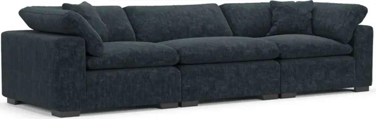 Plush Feathered Comfort Eco Performance Fabric 3-Piece Sofa - Argo Navy