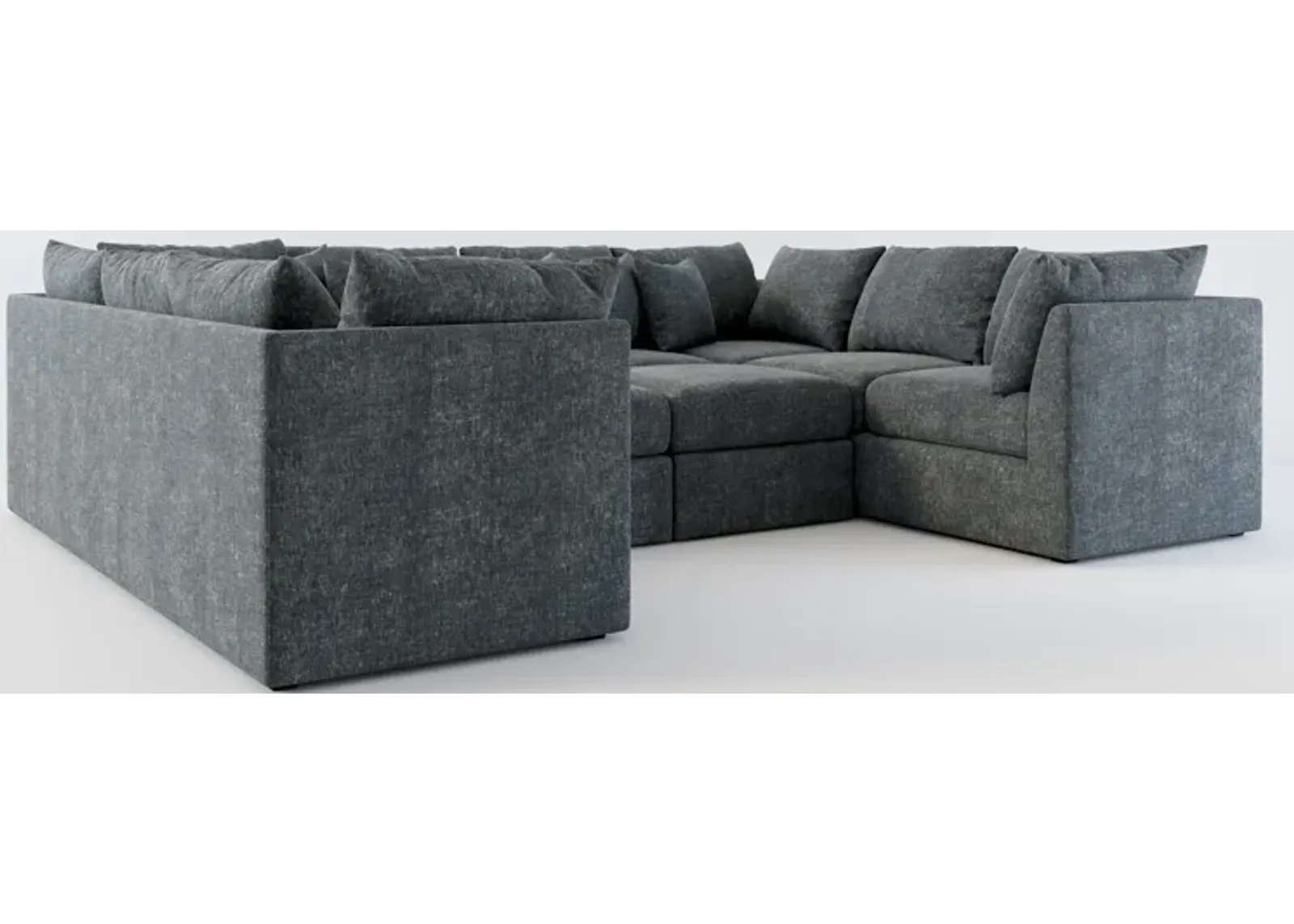 Nest Hybrid Comfort 5-Piece Pit Sectional - Contessa Shadow