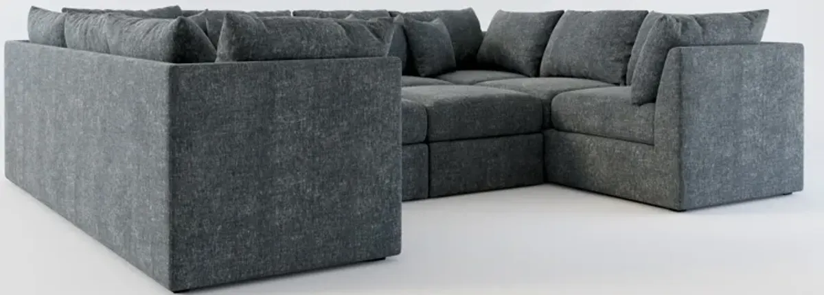 Nest Hybrid Comfort 5-Piece Pit Sectional - Contessa Shadow