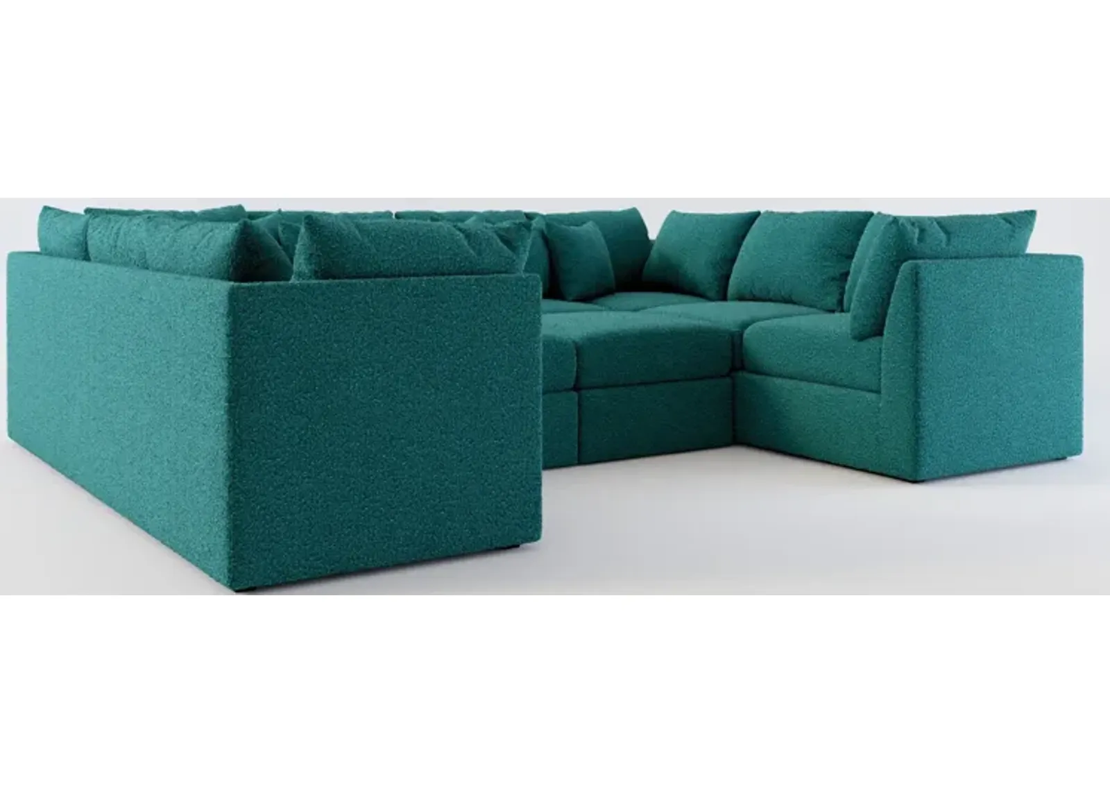 Nest Hybrid Comfort 5-Piece Pit Sectional - Bloke Peacock