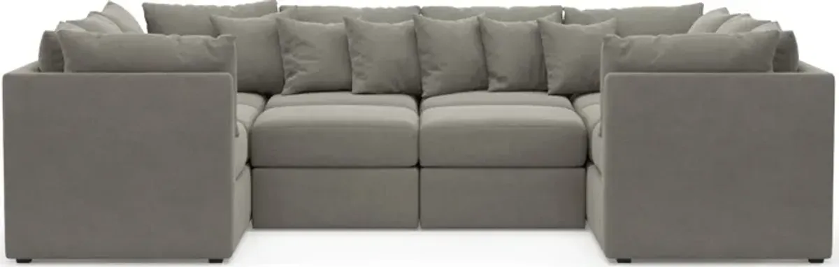 Nest Hybrid Comfort 5-Piece Pit Sectional - Abington Fog