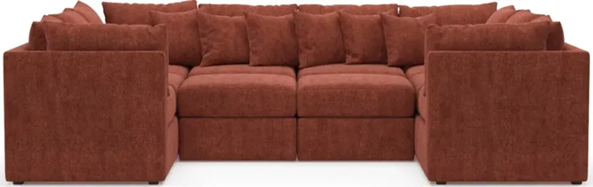 Nest Hybrid Comfort 5-Piece Pit Sectional - Contessa Paprika