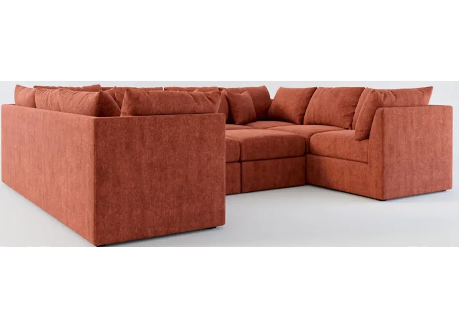 Nest Hybrid Comfort 5-Piece Pit Sectional - Contessa Paprika