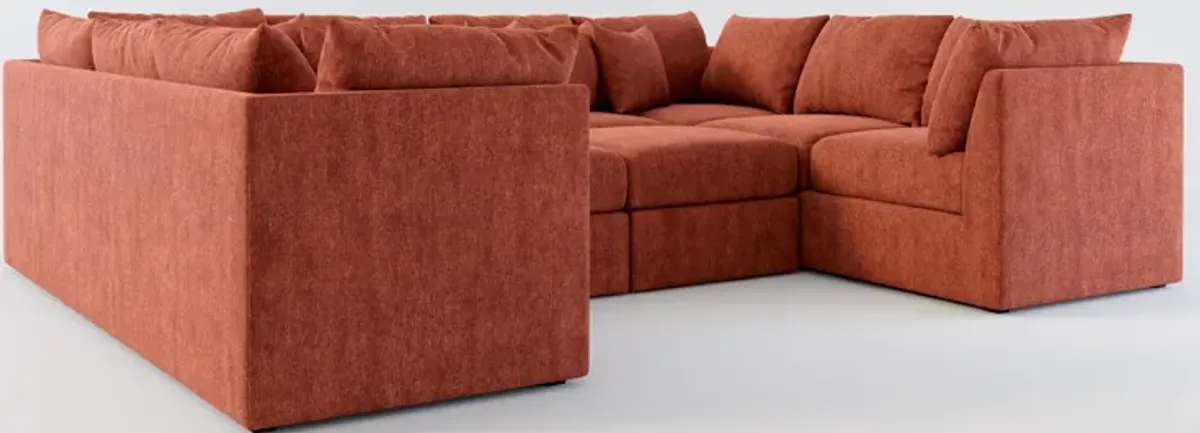 Nest Hybrid Comfort 5-Piece Pit Sectional - Contessa Paprika