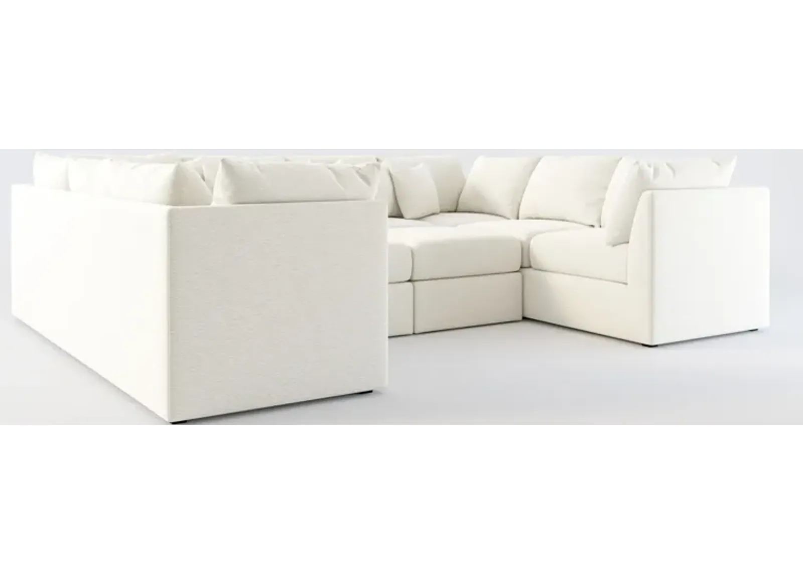 Nest Hybrid Comfort 5-Piece Pit Sectional - Living Large White