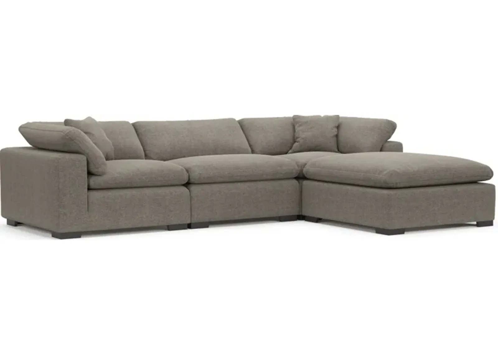 Plush Feathered Comfort Eco Performance Fabric 3-Piece Sofa and Ottoman - Bridger Metal