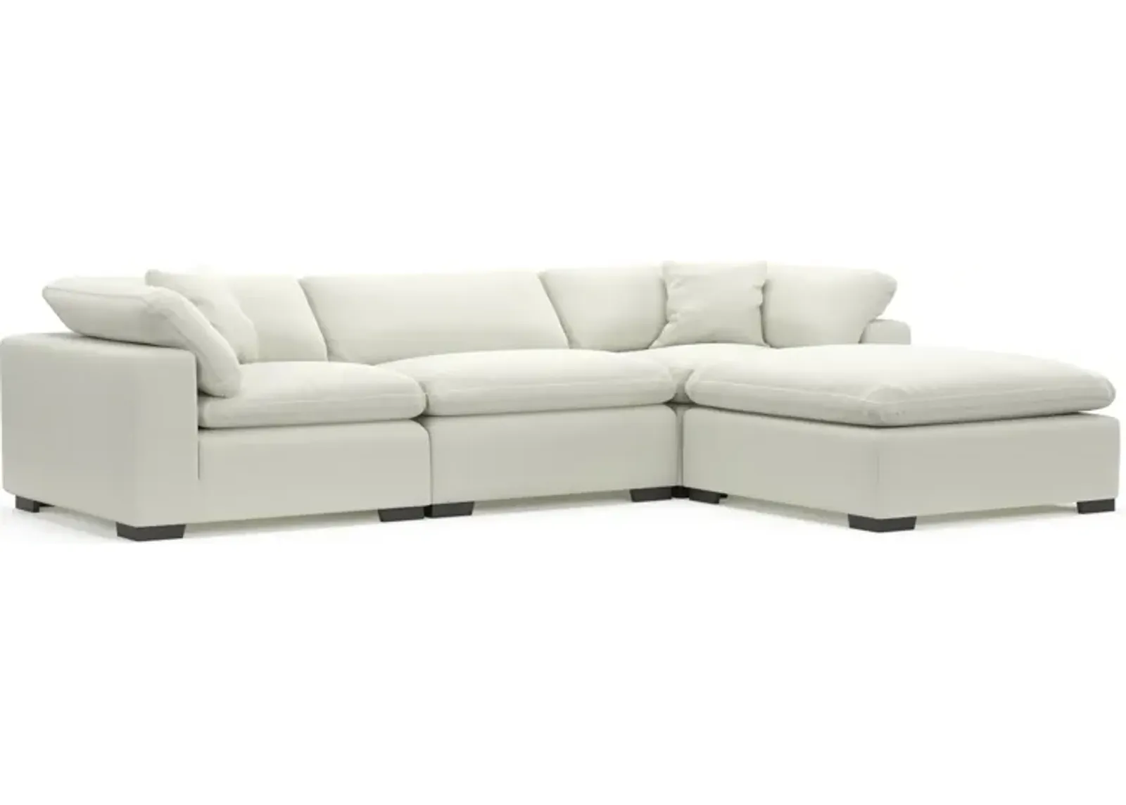 Plush Feathered Comfort Eco Performance Fabric 3-Piece Sofa and Ottoman - Liv Arctic