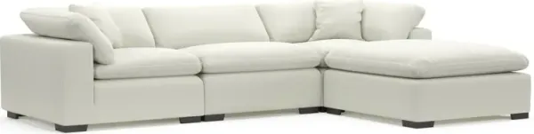 Plush Feathered Comfort Eco Performance Fabric 3-Piece Sofa and Ottoman - Liv Arctic