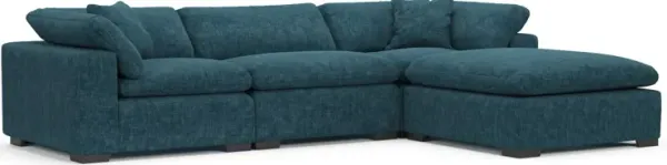 Plush Feathered Comfort Eco Performance Fabric 3-Piece Sofa and Ottoman - Argo Tropic