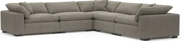 Plush Feathered Comfort Eco Performance Fabric 5-Piece Sectional - Bridger Metal