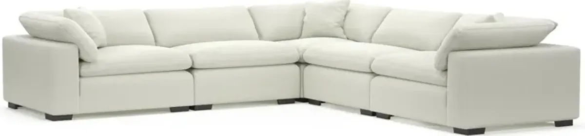 Plush Feathered Comfort Eco Performance Fabric 5-Piece Sectional - Liv Arctic