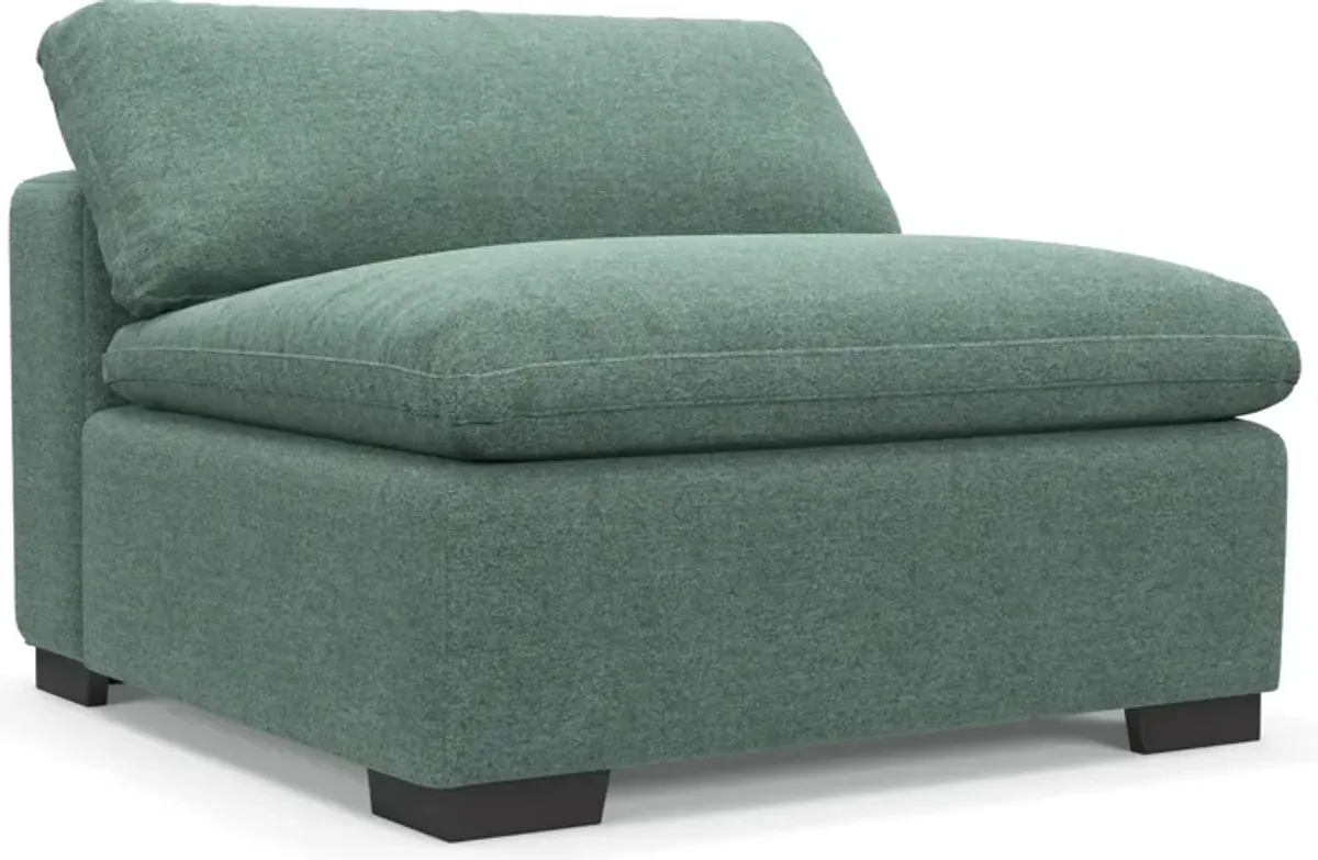 Plush Feathered Comfort Eco Performance Fabric Armless Chair - Bridger Jade